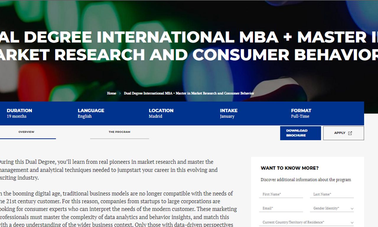 IMBA + Master Market Research & Consumer Behavior| IE Dual Degree