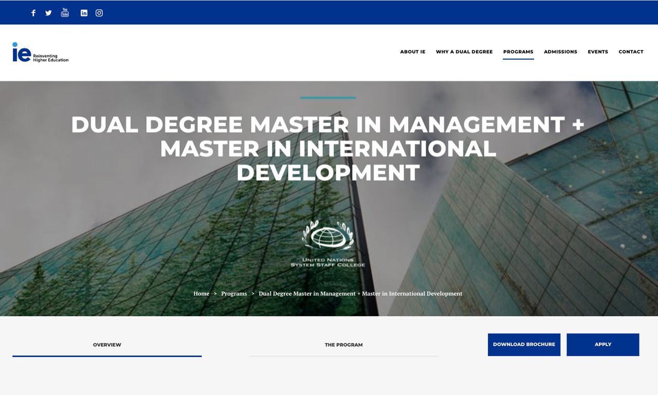 Master in Management + International Development | IE Dual Degree