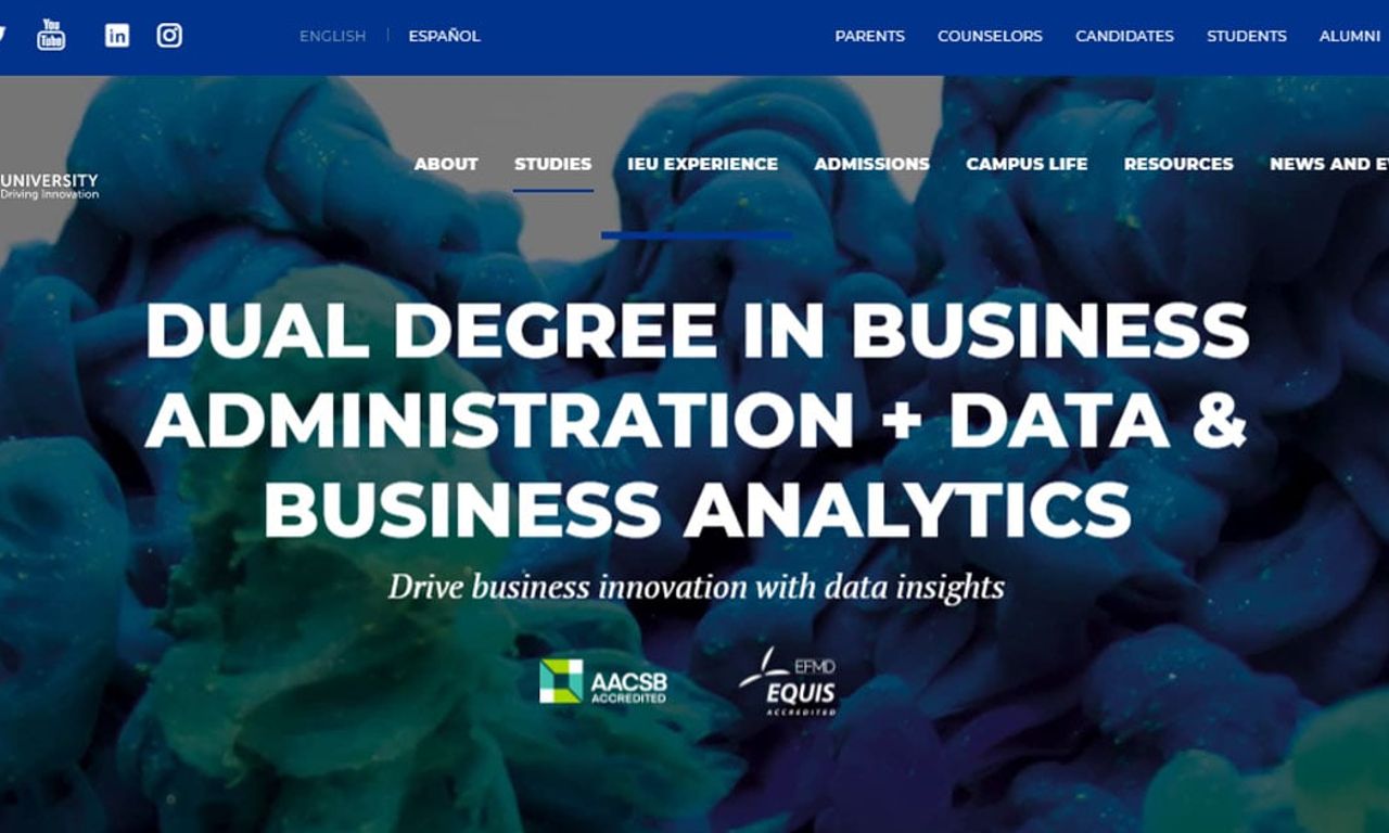 Study Plan - Dual Degree BBA + Data & Business Analytics | IE