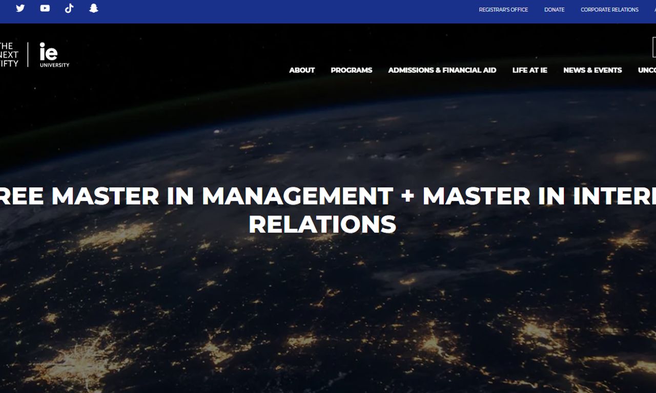 Master in Management + M Internacional Relations | IE Dual Degree
