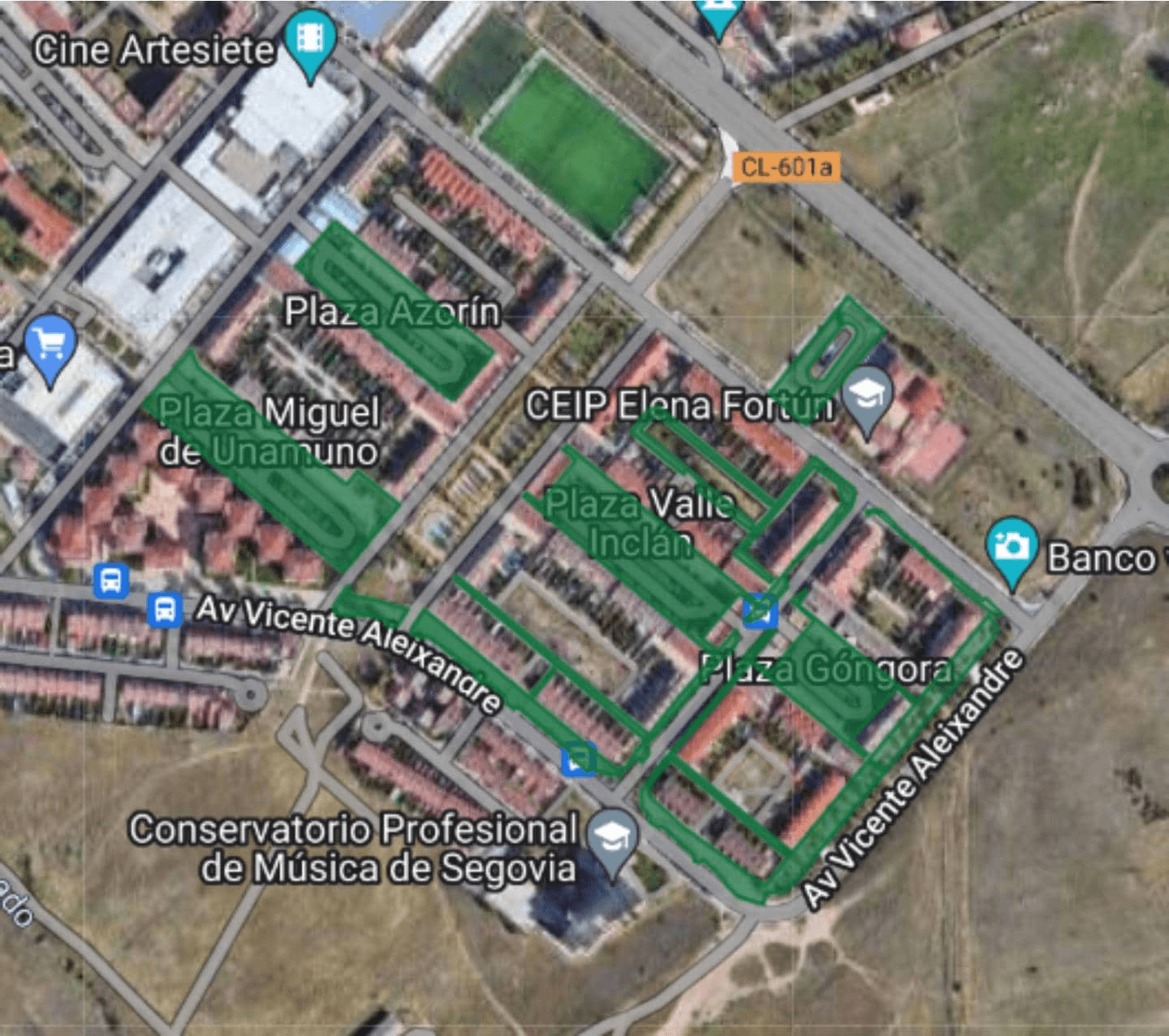 Map of Nueva Segovia showing the chosen areas of permeable pavements implementation