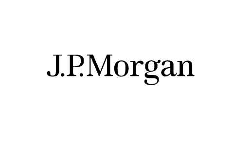 The image shows the logo of J.P. Morgan in black text on a white background.