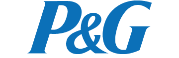 Logo of Procter & Gamble in blue color with the letters 'P&G'.
