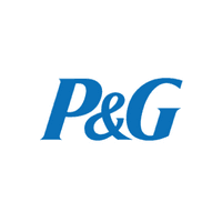 Logo of Procter & Gamble company, featuring blue letters P&G.