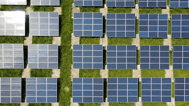solar panels in the gorund