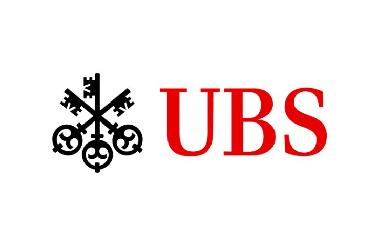 This image features the logo of UBS, a global financial services company.
